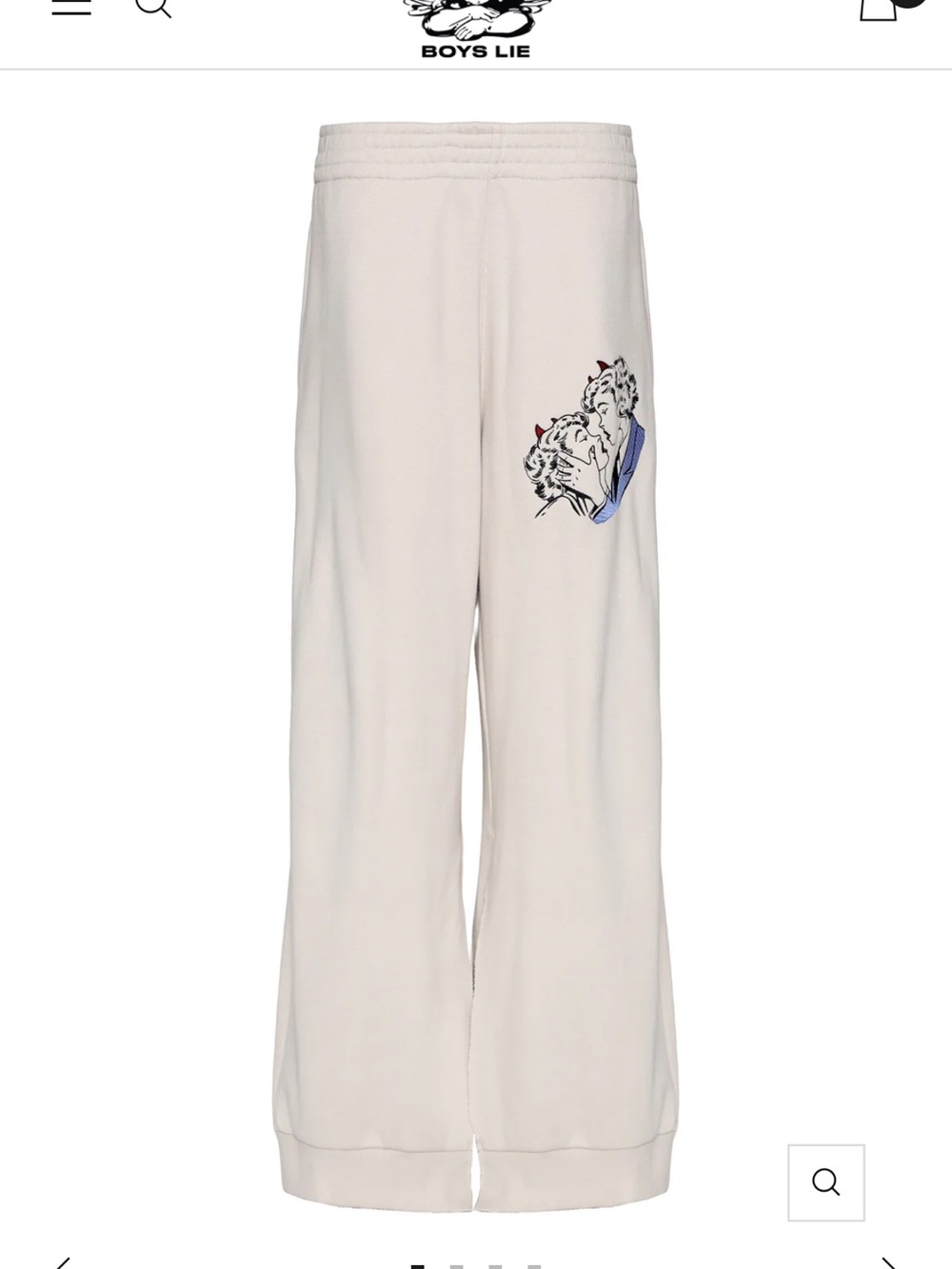 BOYS LIE Cream Wide-Leg Sweatpants